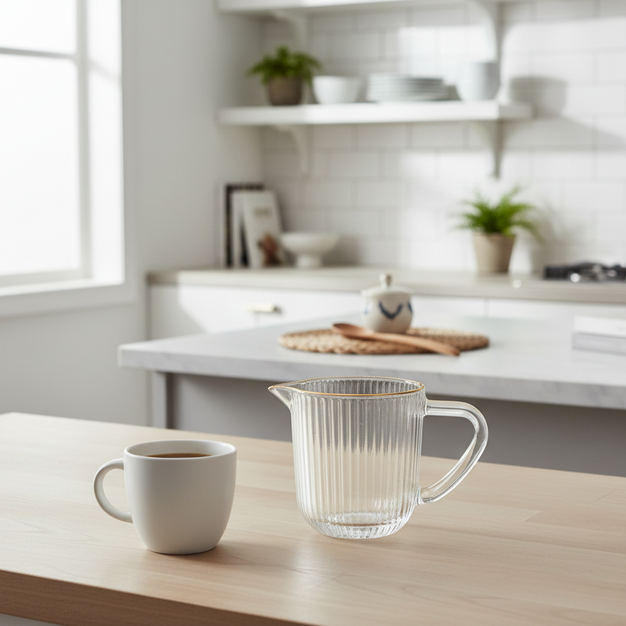 Cremeira de Vidro com Borda Dourada 230ml