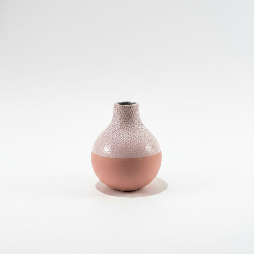 Vaso Decorativo Porcelana Terracota Orgânico Minimalista 9cm