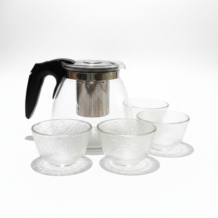 Jogo de Chaleira 1L com 4 Xícaras de Chá – A Arte de Receber bem ☕✨
