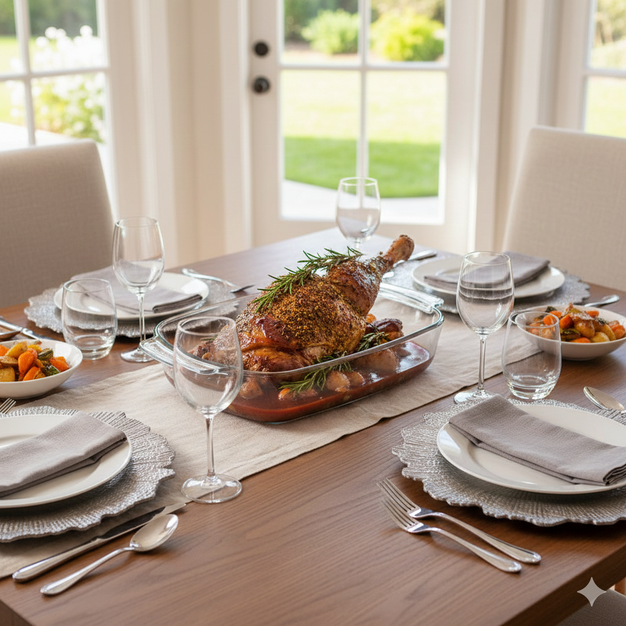 Assadeira de Vidro com Alça 2L – Eficiência e Elegância do Forno à Mesa 🍲🔥