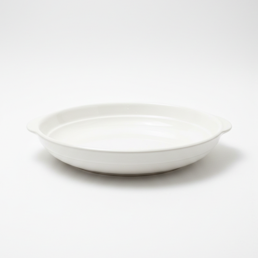 Travessa de Porcelana Premium com Alça 24cm – Do Forno à Mesa com Estilo