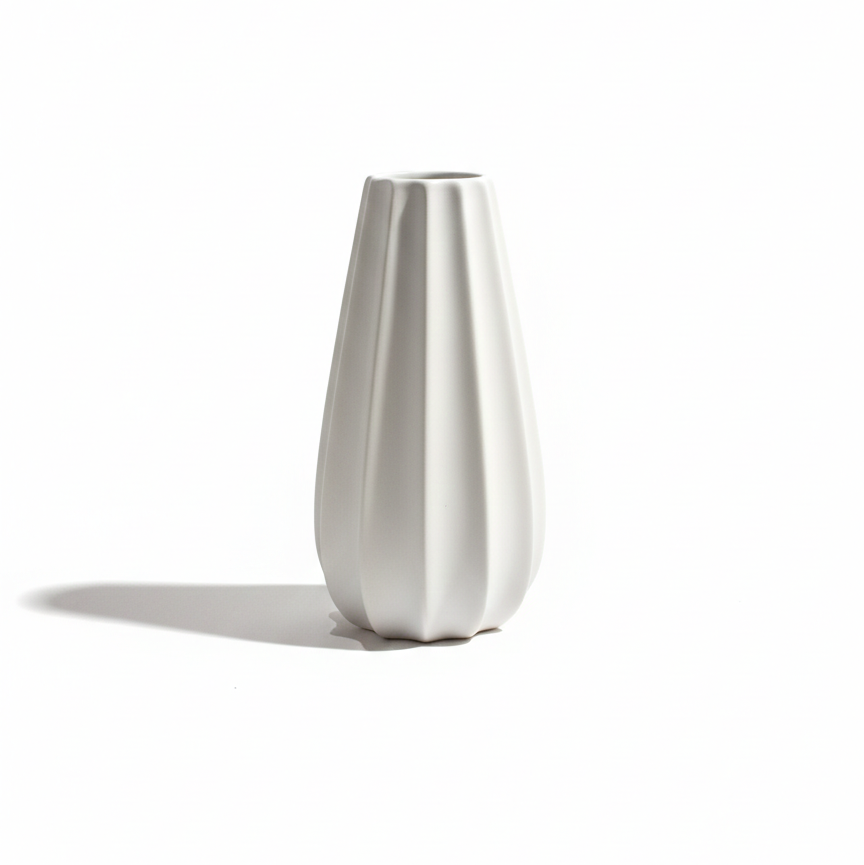 Vaso Decorativo Porcelana Off White 13x7