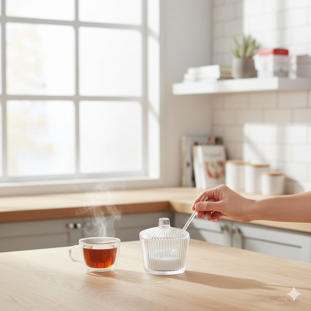 Açucareiro de Vidro com Colher Laure 220ml