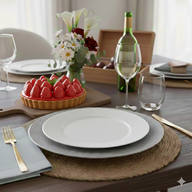 Prato de Sobremesa Flare Branco 19cm 🍰✨