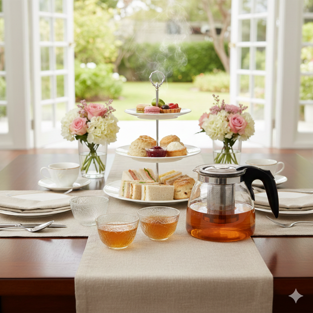 Jogo de Chaleira 1L com 4 Xícaras de Chá – A Arte de Receber bem ☕✨