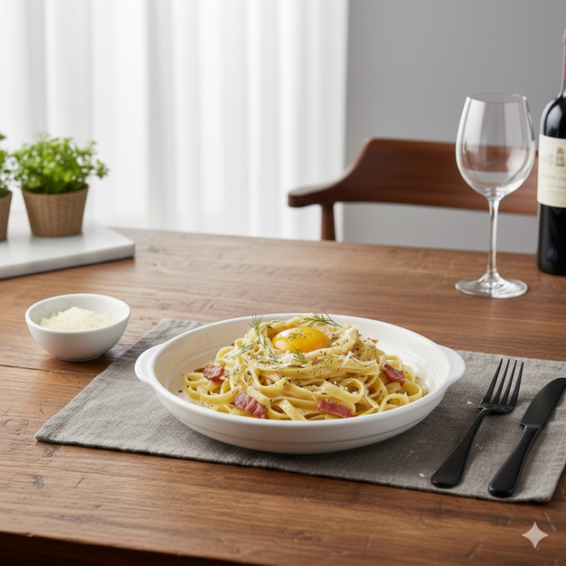 Travessa de Porcelana Premium com Alça 24cm – Do Forno à Mesa com Estilo