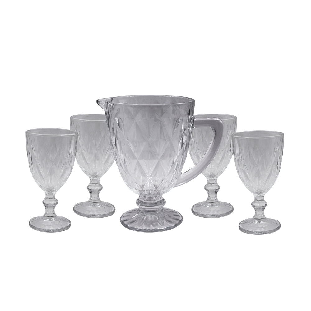 Jogo de Jarra e Taças Diamond 5 Peças – O Brilho que Faltava na sua Celebração 🥂✨
