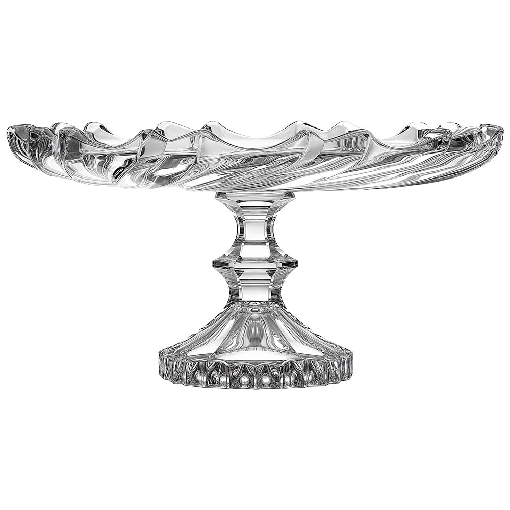 Prato de bolo com pe de vidro twist 30x14cm