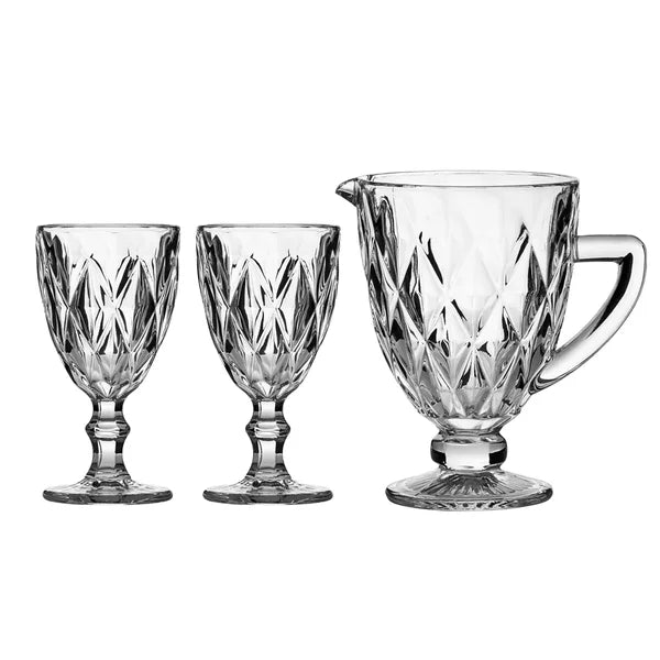 Jogo de Jarra e Taças Diamond 5 Peças – O Brilho que Faltava na sua Celebração 🥂✨