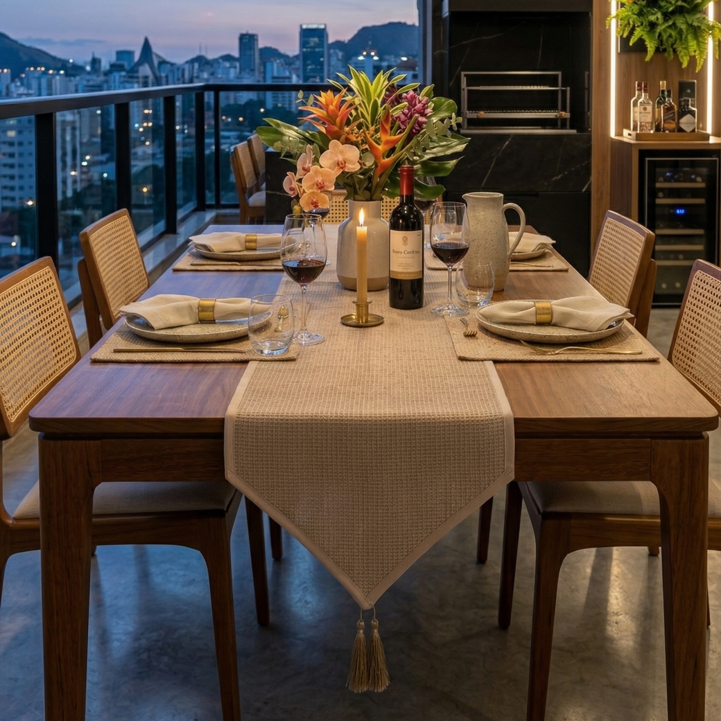 ✨ Caminho de Mesa 32x180cm – Trilho Decorativo Elegante para Mesa Posta