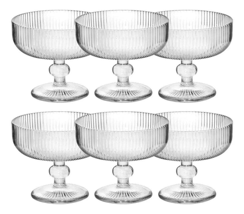 Jogo de Taças de Sorvete Lines – O Toque Contemporâneo que Sua Sobremesa Merece 🍨💫