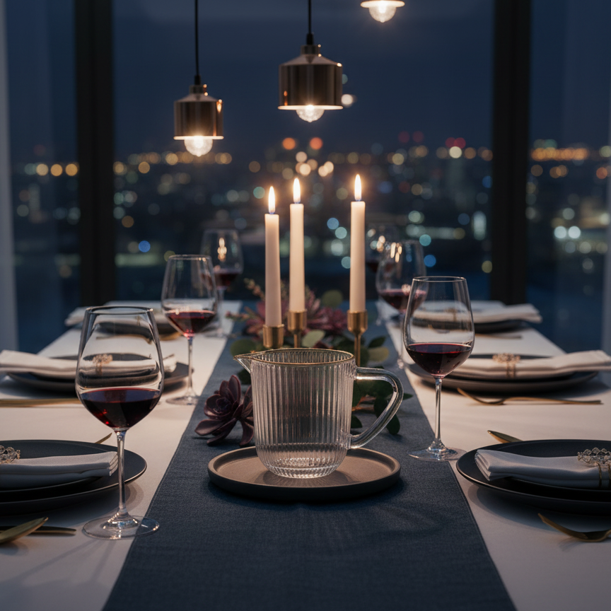 Cremeira de Vidro com Borda Dourada 230ml