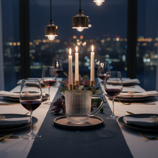 Cremeira de Vidro com Borda Dourada 230ml