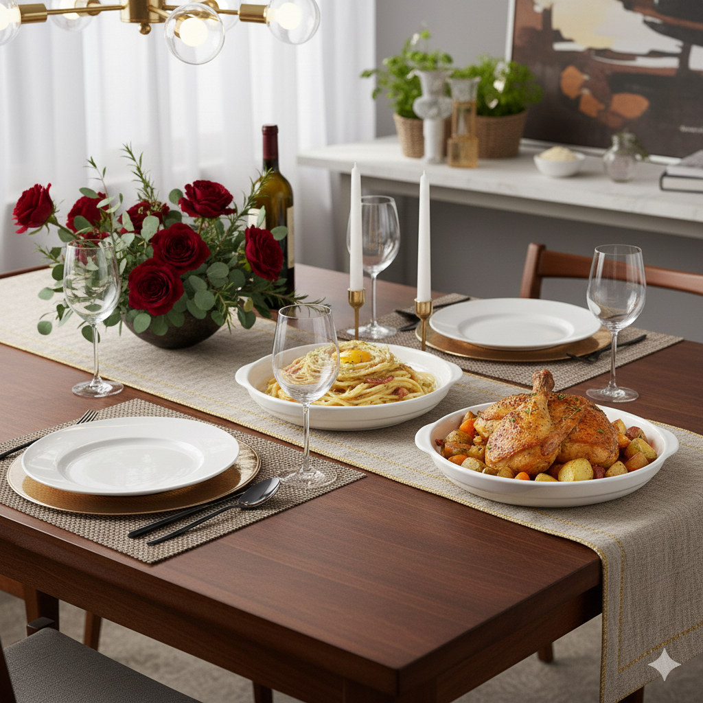 Travessa de Porcelana Premium com Alça 24cm – Do Forno à Mesa com Estilo