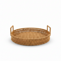 Cesto Redondo em Ratan 30cm – A Suavidade das Formas Naturais na sua Mesa 🧺🥐