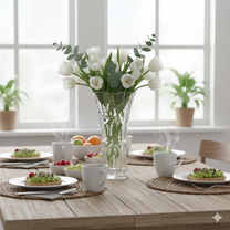 Vaso de Vidro Deméter 14cm Transparente Decorativo Luxo