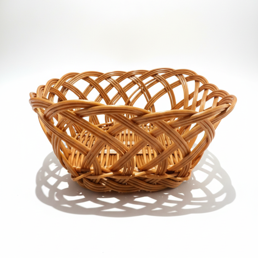 Cesto Quadrado em Ratan 22,5cm – Elegância Natural em Grande Estilo 🧺🌿