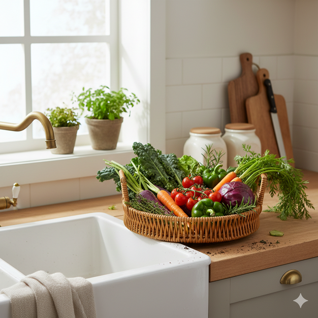 Cesto Redondo em Ratan 30cm – A Suavidade das Formas Naturais na sua Mesa 🧺🥐