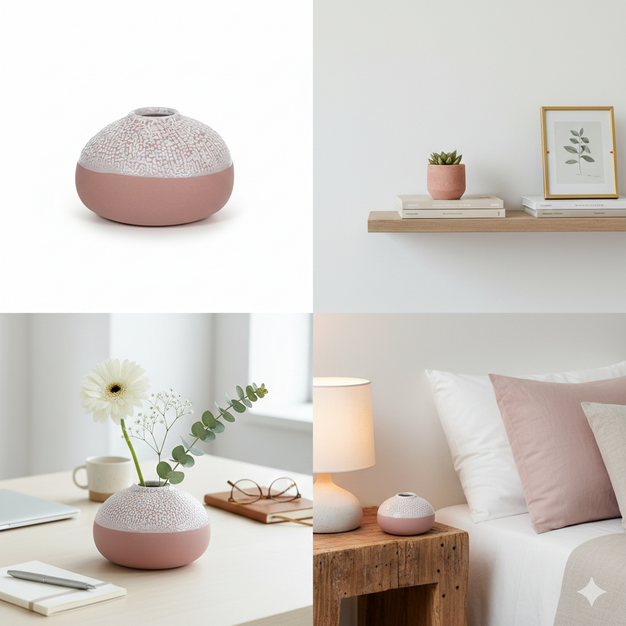 Vaso Decorativo em Porcelana Terracota Minimalista