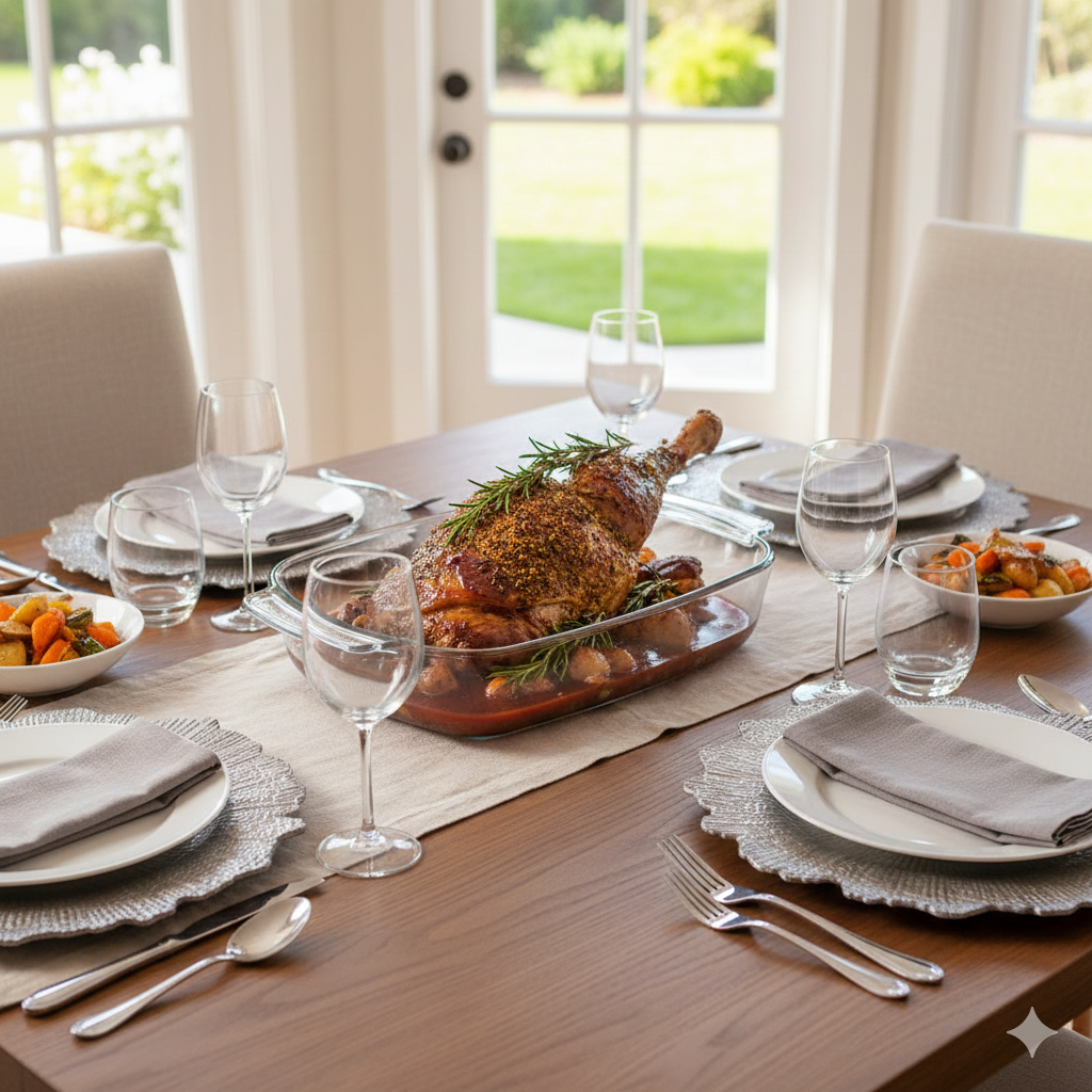 Assadeira de Vidro com Alça 2L – Eficiência e Elegância do Forno à Mesa 🍲🔥