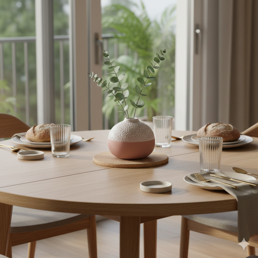Vaso Decorativo em Porcelana Terracota Minimalista