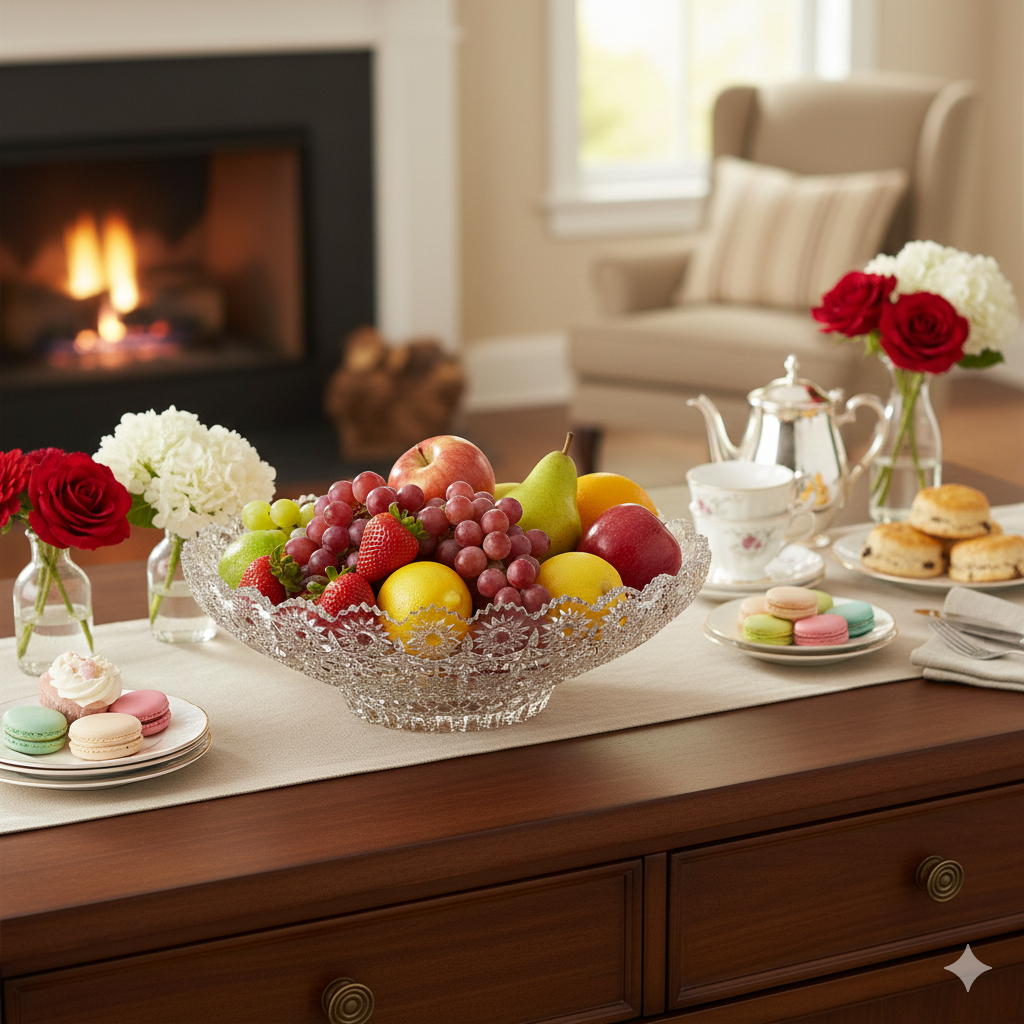 Fruteira de Vidro Bohemia 2L – O Brilho que sua Mesa Merece 🍎💎