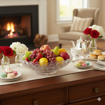 Fruteira de Vidro Bohemia 2L – O Brilho que sua Mesa Merece 🍎💎