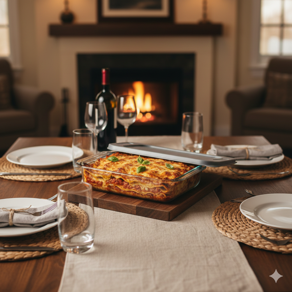 Forma de Vidro Retangular com Tampa 3L – Prepare, Sirva e Conserve em uma única peça! 🥘❄️