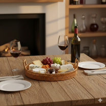 Cesto Redondo em Ratan 20cm – A Suavidade das Formas Naturais na sua Mesa 🧺🥐