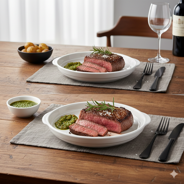 Travessa de Porcelana Premium com Alça 24cm – Do Forno à Mesa com Estilo