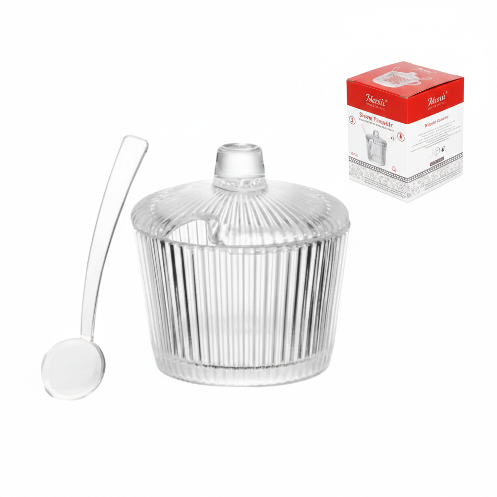 Açucareiro de Vidro com Colher Laure 220ml