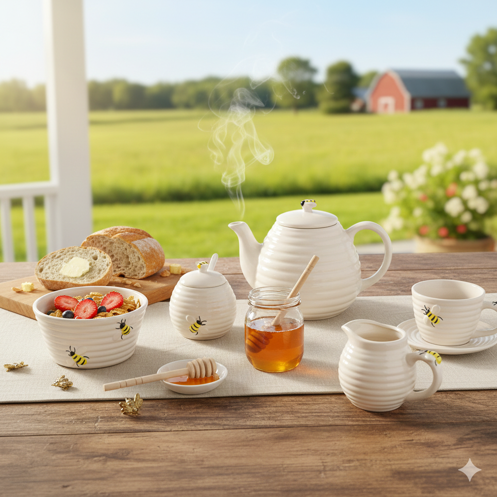 Bowl Redondo em Porcelana Bee 350ml – A Versatilidade que sua Mesa Merece 🐝💛