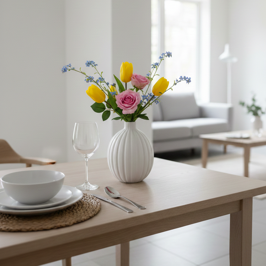 Vaso Decorativo Porcelana Off White 11x9
