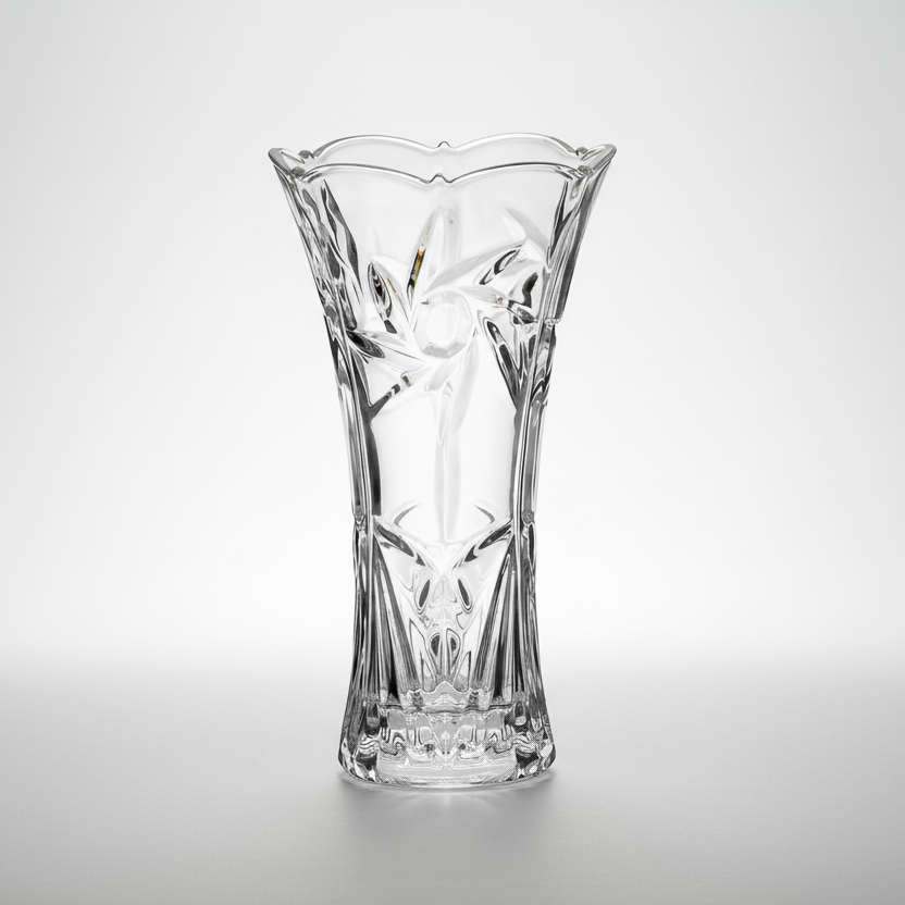 Vaso de Vidro Deméter 14cm Transparente Decorativo Luxo