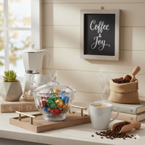 Bomboniere de Vidro Rachi 270ml – O Detalhe que Faltava na sua Decoração 🍬💎