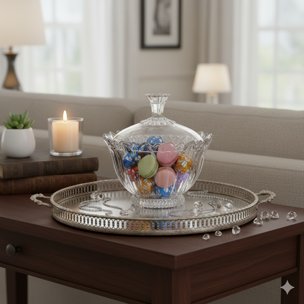 Bomboniere de Vidro Rachi 270ml – O Detalhe que Faltava na sua Decoração 🍬💎