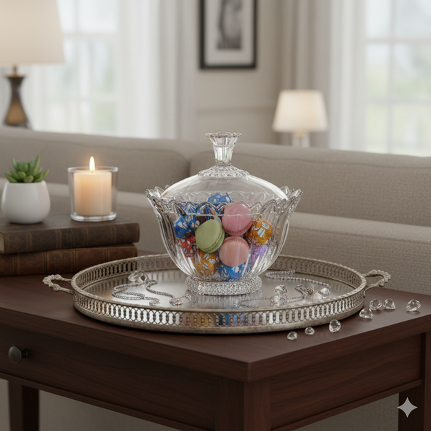 Bomboniere de Vidro Rachi 270ml – O Detalhe que Faltava na sua Decoração 🍬💎