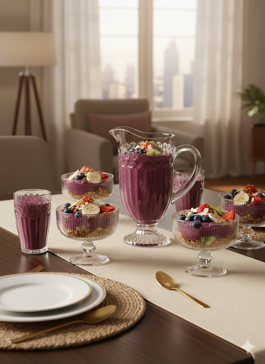 Jogo de Taças de Sorvete Lines – O Toque Contemporâneo que Sua Sobremesa Merece 🍨💫