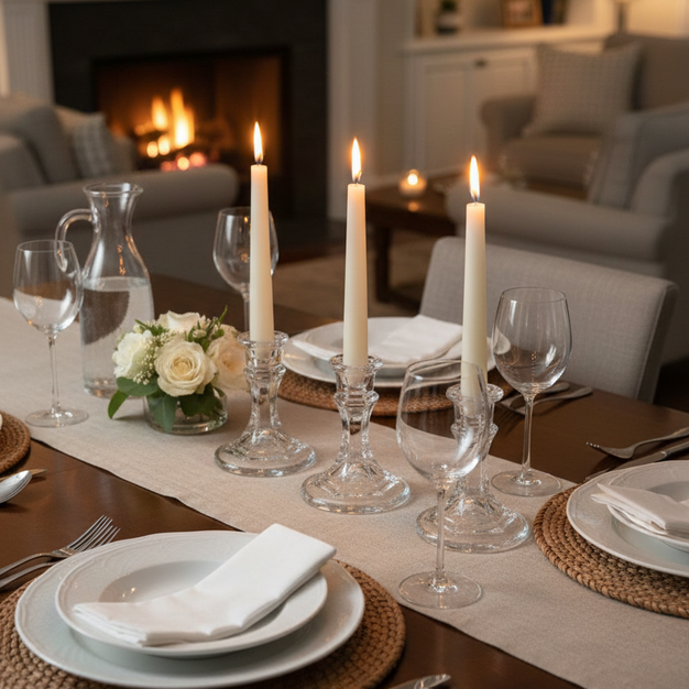 Castiçal de Vidro 10x10x4,5cm – O Brilho que Transforma qualquer Ambiente 🕯️💎