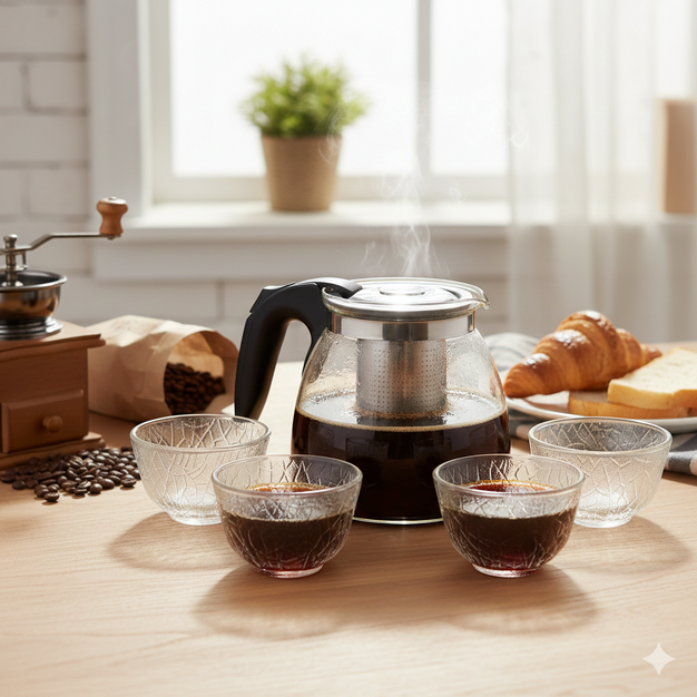 Jogo de Chaleira 1L com 4 Xícaras de Chá – A Arte de Receber bem ☕✨