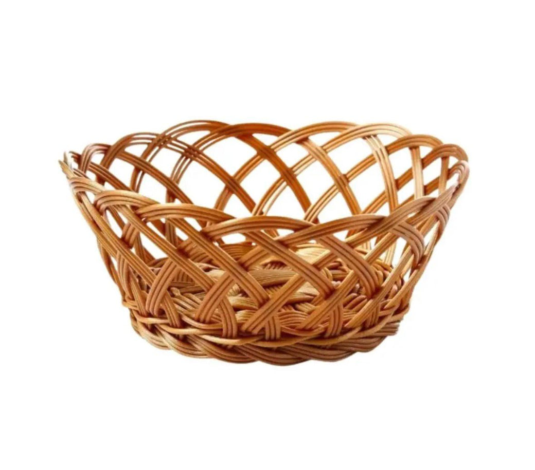 Cesto Redondo em Ratan 20cm – A Suavidade das Formas Naturais na sua Mesa 🧺🥐
